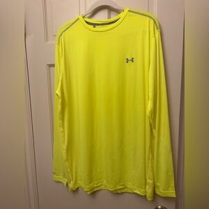 Under Armour Heat Gear Men's Neon Yellow Long Sleeve Tee Sports.